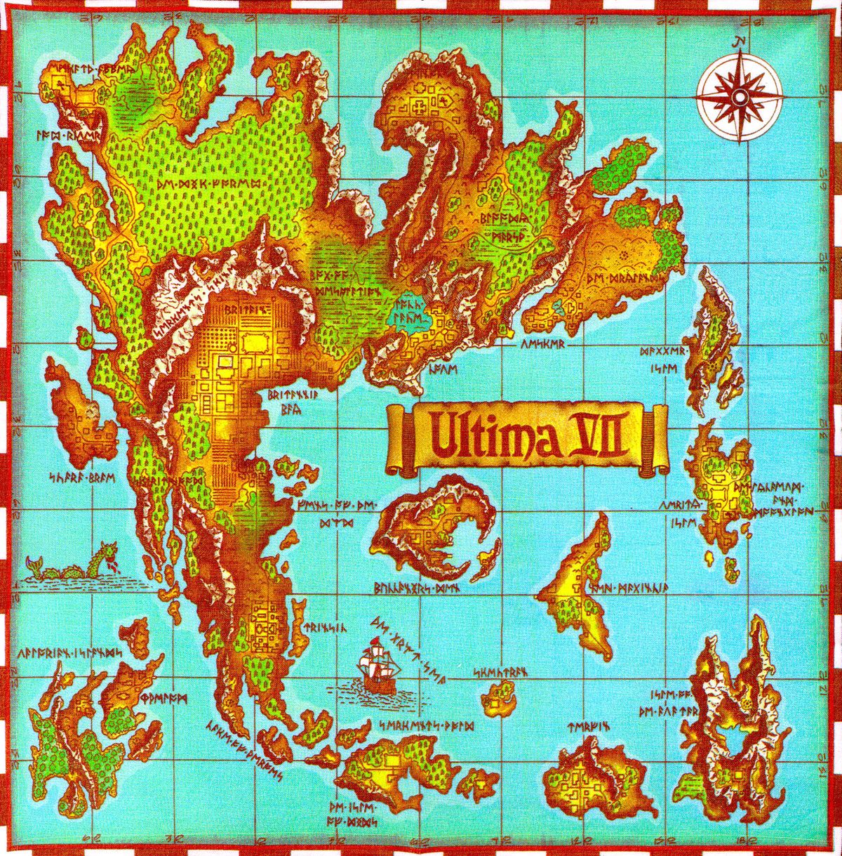 울티마7 지도 (Ultima 7 Cloth map)