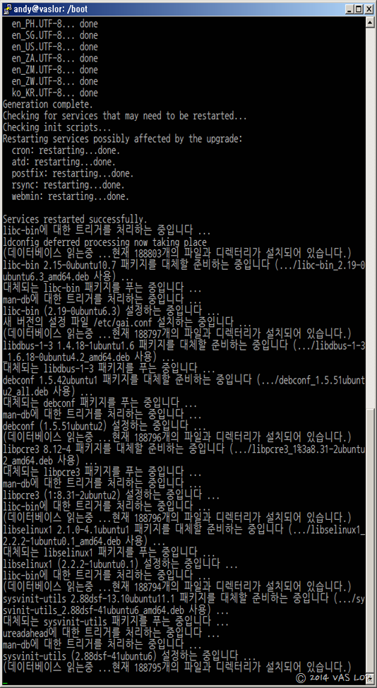 우분투 서버 14.04 LTS 판올림 했다