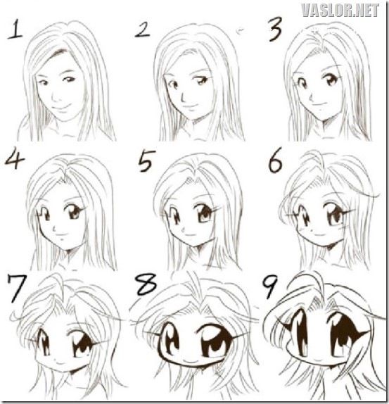 일본만화 얼굴...