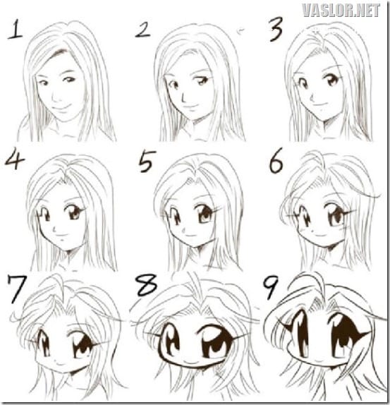 일본만화 얼굴...