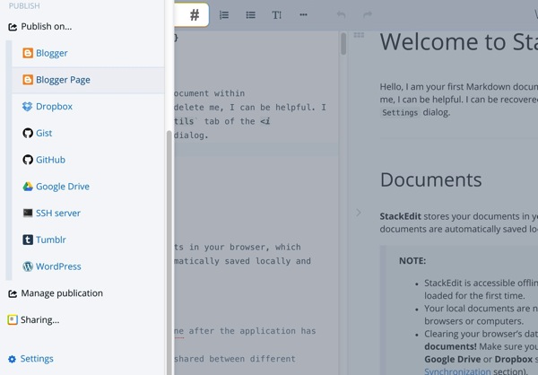 Stackedit blogger tumblr